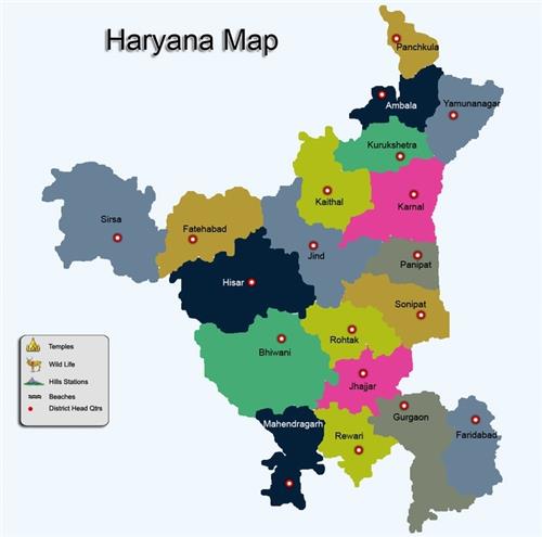 Geographical location of Haryana